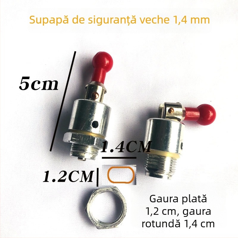 Valvă de evacuare și accesorii pentru vasul de gătit sub presiune pentru uz casnic: mâner, conductă de evacuare, supapă plutitoare și supapă de întrerupere