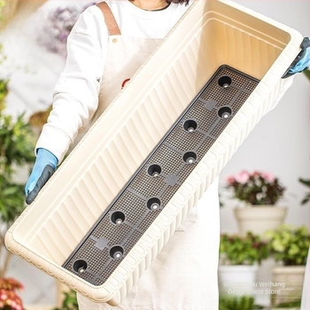 Ghiveci dreptunghiular pentru balcon, din rășină plastică, extra mare