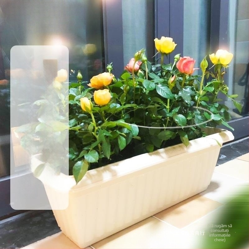 Ghiveci dreptunghiular pentru balcon, din rășină plastică, extra mare