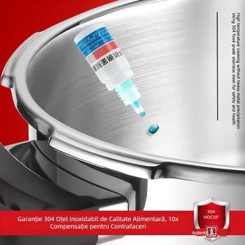 Oală sub presiune din oțel inoxidabil 304 – pentru uz casnic și comercial, rezistentă la explozie, capacitate mare, universală pentru aragazuri cu gaz și inducție