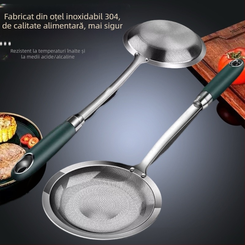 Lingură de spumă din oțel inoxidabil 304, cu filtrare, sită din plasă pentru hot pot și prăjire