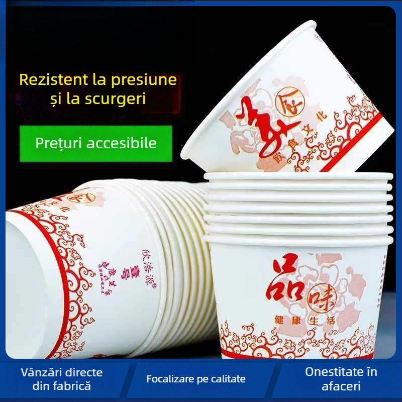 Set de 100 boluri de hârtie de unică folosință cu bețișoare pentru catering și uz casnic