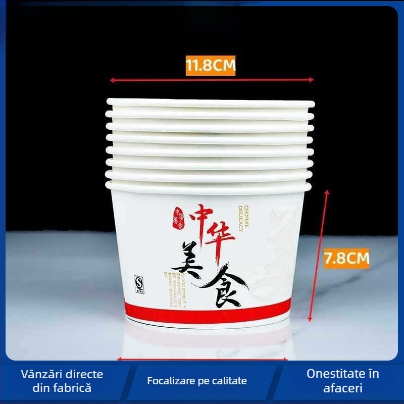 Set de 100 boluri de hârtie de unică folosință cu bețișoare pentru catering și uz casnic