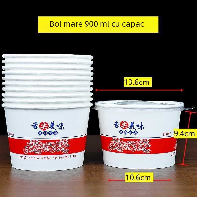 Set de 100 boluri de hârtie de unică folosință cu bețișoare pentru catering și uz casnic