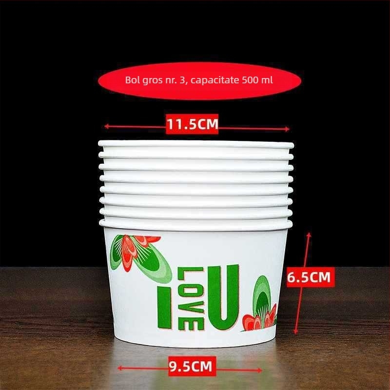 Set de 100 boluri de hârtie de unică folosință cu bețișoare pentru catering și uz casnic
