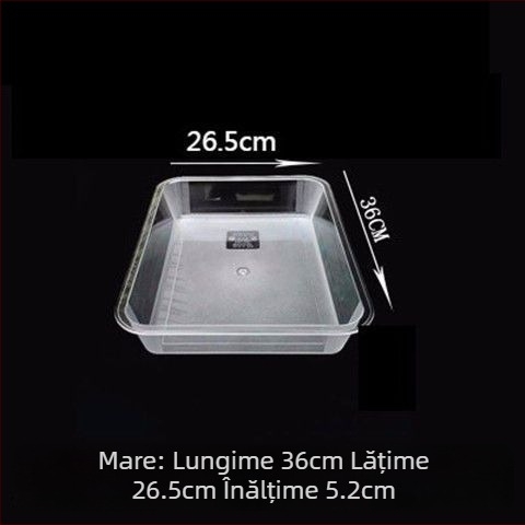 Recipient acrilic dreptunghiular, transparent, pentru gheață și alimente