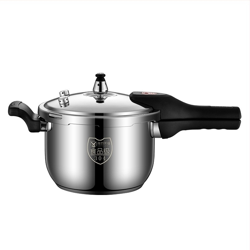 Caserolă sub presiune din oțel inoxidabil 304, anti-explozie, compactă, pereți îngroșați, pentru gaz, potrivită pentru uz casnic și comercial, compatibilă cu plite cu inducție