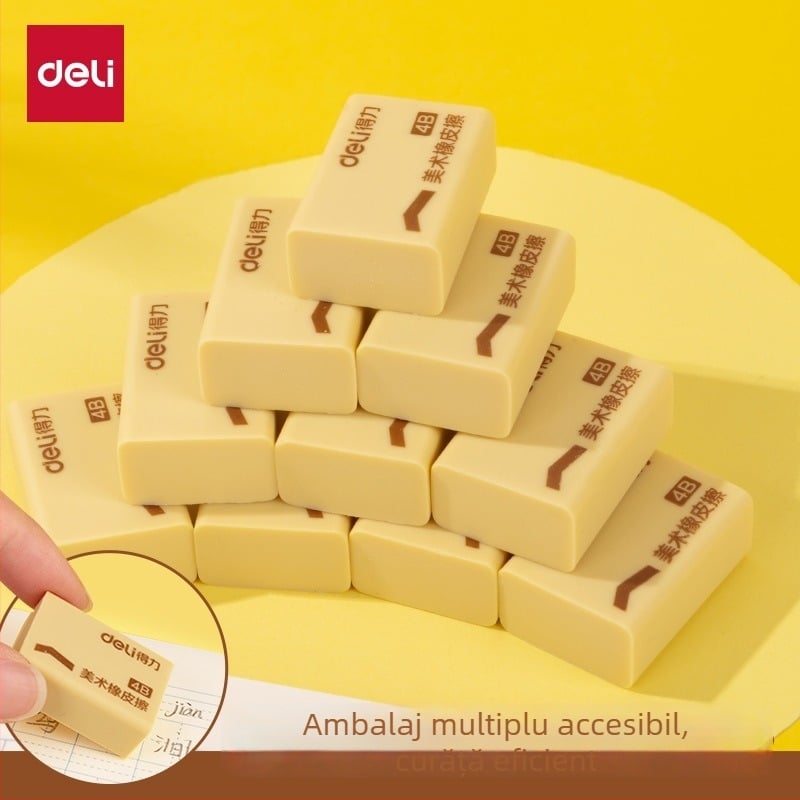 Radieră Deli pentru elevi – formă animată, drăguță, potrivită pentru învățământul primar, fără firimituri, ștergere curată