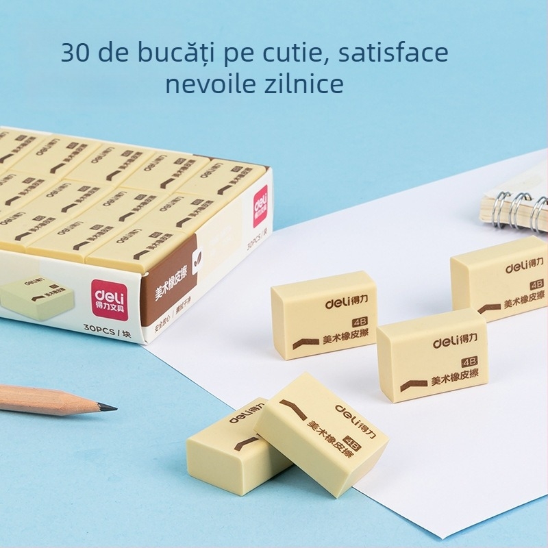 Radieră Deli pentru elevi – formă animată, drăguță, potrivită pentru învățământul primar, fără firimituri, ștergere curată