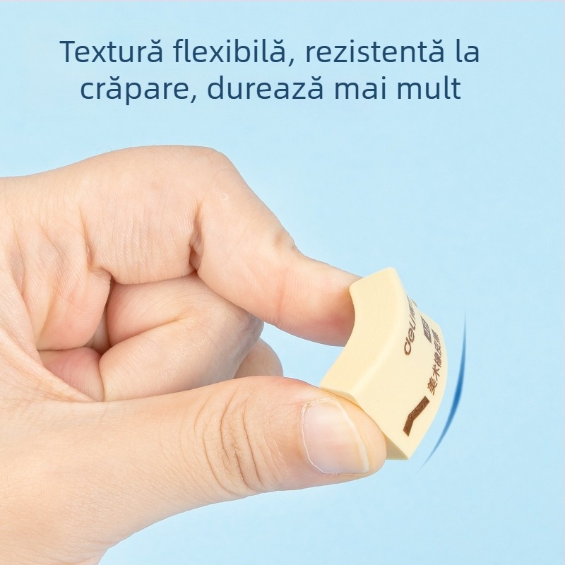 Radieră Deli pentru elevi – formă animată, drăguță, potrivită pentru învățământul primar, fără firimituri, ștergere curată