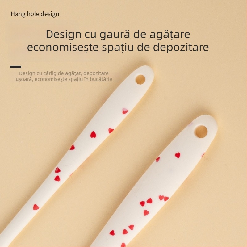 Set din silicon pentru coacere și grătar, 2 piese: spatulă pentru prăjituri și scraper rezistent la temperatură cu perie de ulei