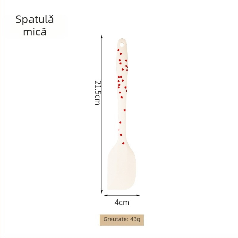 Set din silicon pentru coacere și grătar, 2 piese: spatulă pentru prăjituri și scraper rezistent la temperatură cu perie de ulei