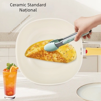 Xinas tigaie de prăjit cu strat ceramic ce conține titan, antiaderent, design elegant, pentru uz casnic, compatibil cu plite pe gaz, cărbune, lemn și inducție