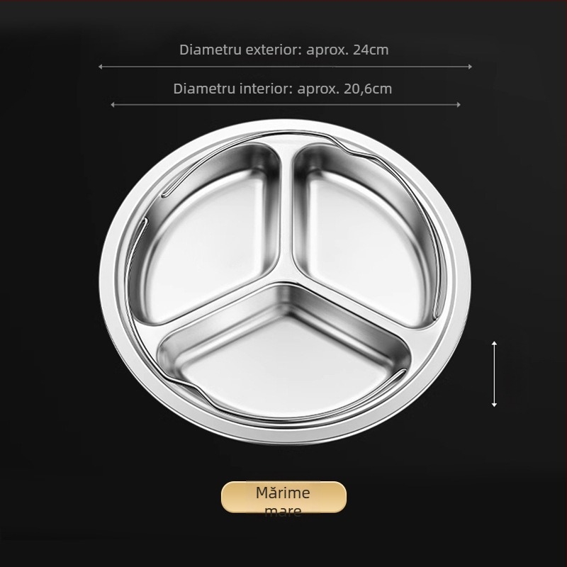 Tavă de aburi din oțel inoxidabil 304 pentru orezător electric, cu trei compartimente și separator