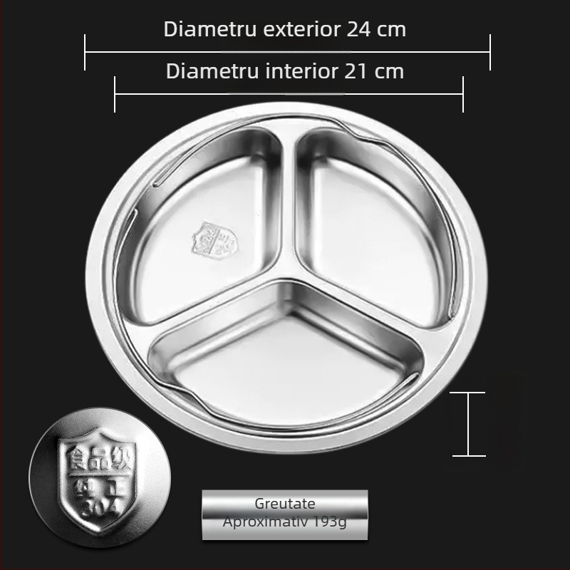 Tavă de aburi din oțel inoxidabil 304 pentru orezător electric, cu trei compartimente și separator