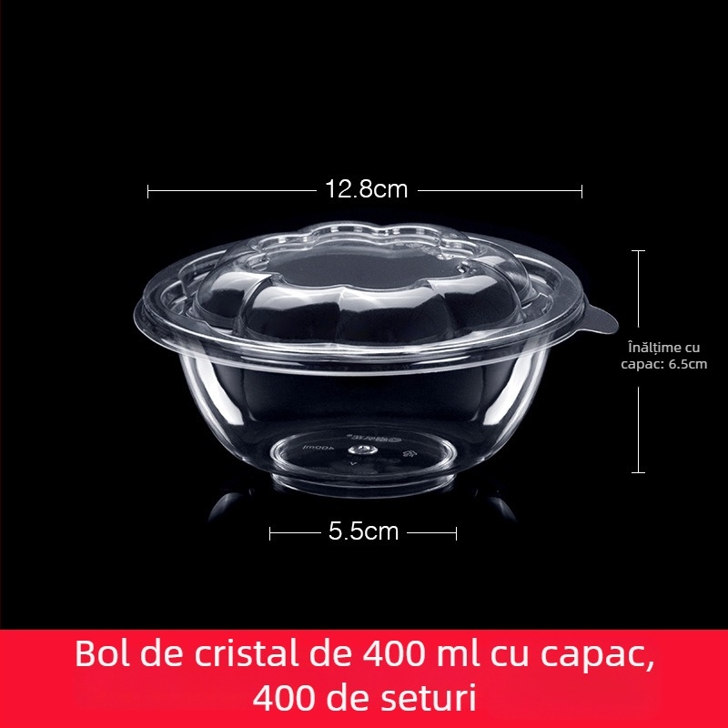 Set plastic veselă pentru petreceri, cu motiv floare trompetă, 10 piese: boluri, farfurii, căni și linguri, pentru porții individuale