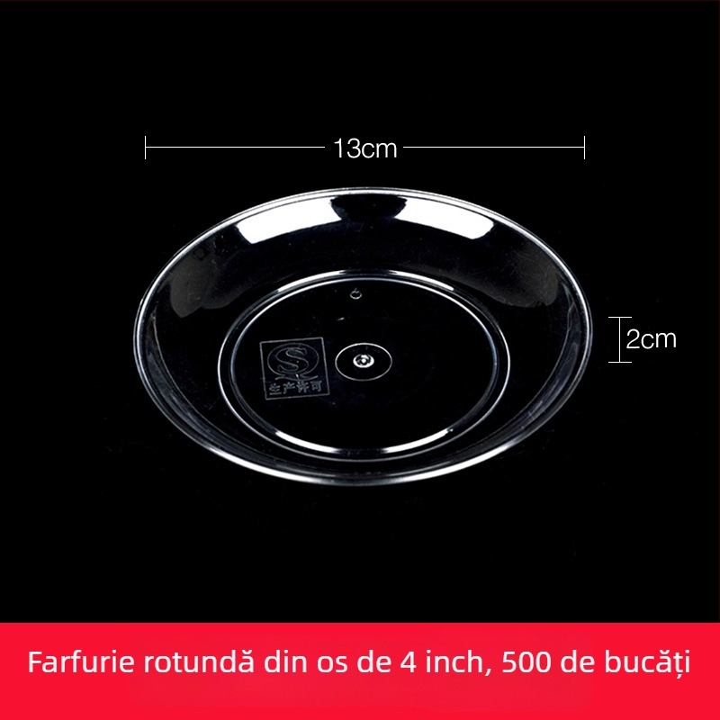Set plastic veselă pentru petreceri, cu motiv floare trompetă, 10 piese: boluri, farfurii, căni și linguri, pentru porții individuale