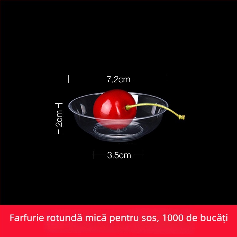Set plastic veselă pentru petreceri, cu motiv floare trompetă, 10 piese: boluri, farfurii, căni și linguri, pentru porții individuale