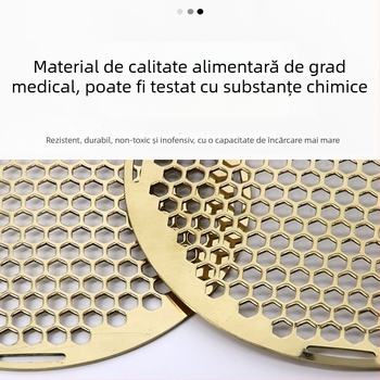 Grilă rotundă din alamă pentru foc exterior și grătar, plasă perforată îngroșată