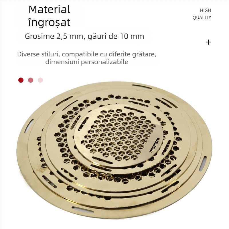 Grilă rotundă din alamă pentru foc exterior și grătar, plasă perforată îngroșată