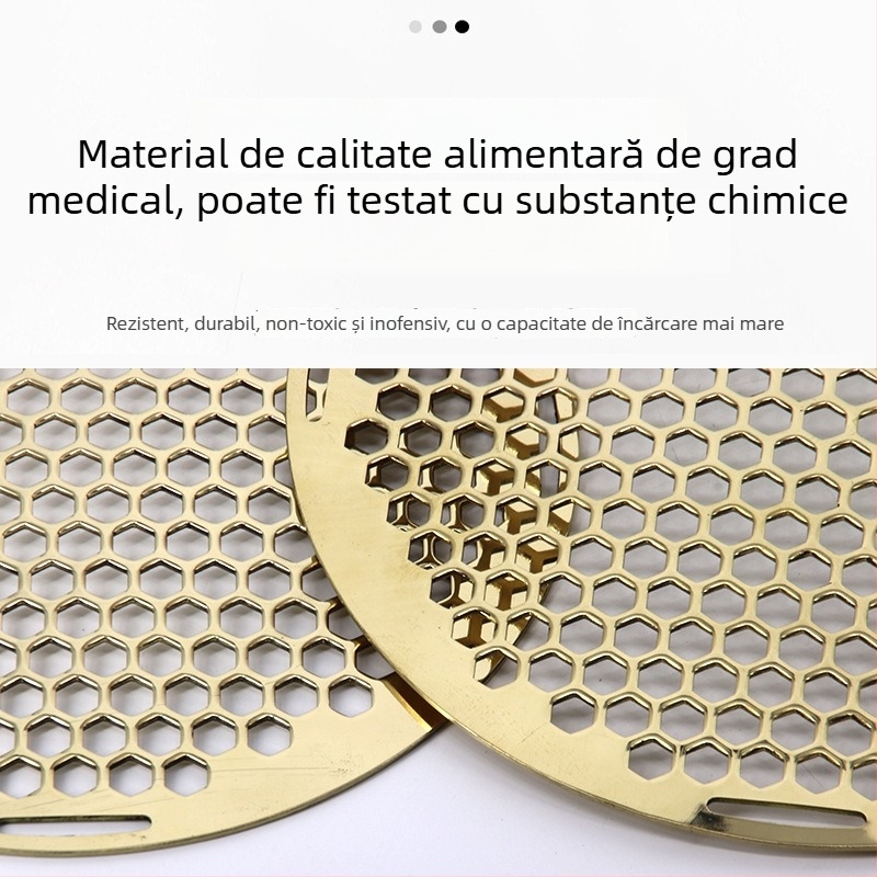 Grilă rotundă din alamă pentru foc exterior și grătar, plasă perforată îngroșată