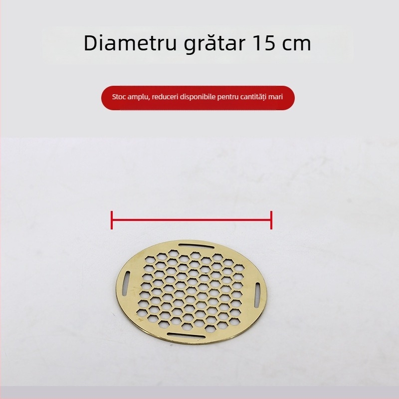Grilă rotundă din alamă pentru foc exterior și grătar, plasă perforată îngroșată