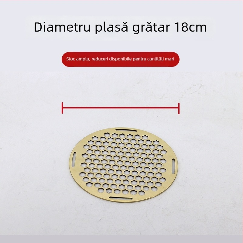 Grilă rotundă din alamă pentru foc exterior și grătar, plasă perforată îngroșată