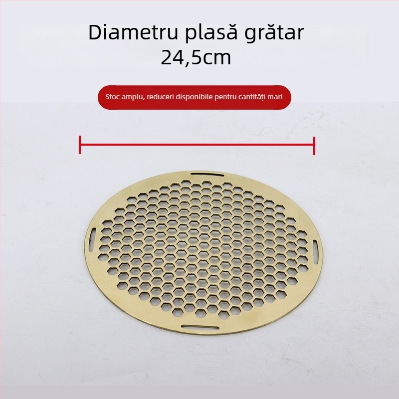 Grilă rotundă din alamă pentru foc exterior și grătar, plasă perforată îngroșată