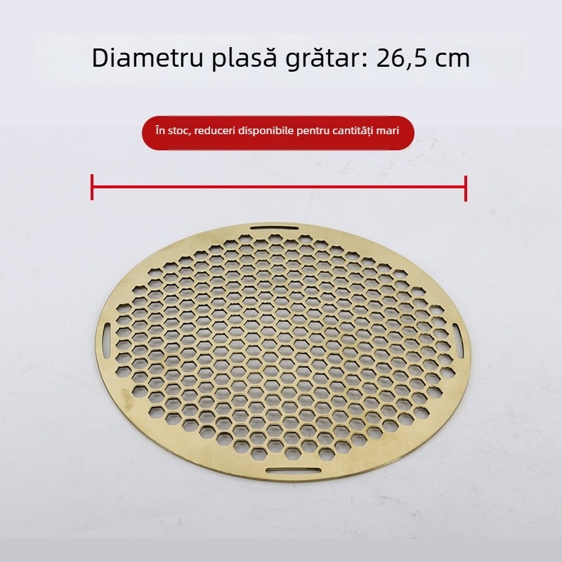 Grilă rotundă din alamă pentru foc exterior și grătar, plasă perforată îngroșată