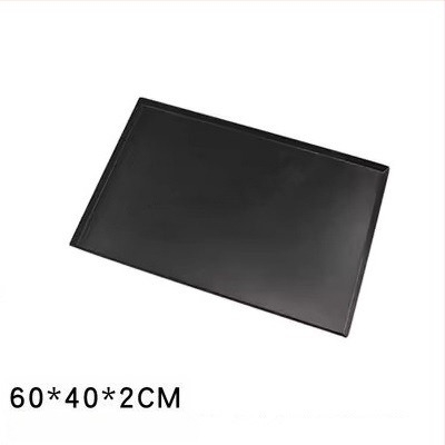 Tavă de copt antiaderentă comercială 60x40 cm pentru cuptor, cu colțuri rotunjite, din aluminiu, pentru pâine și prăjituri