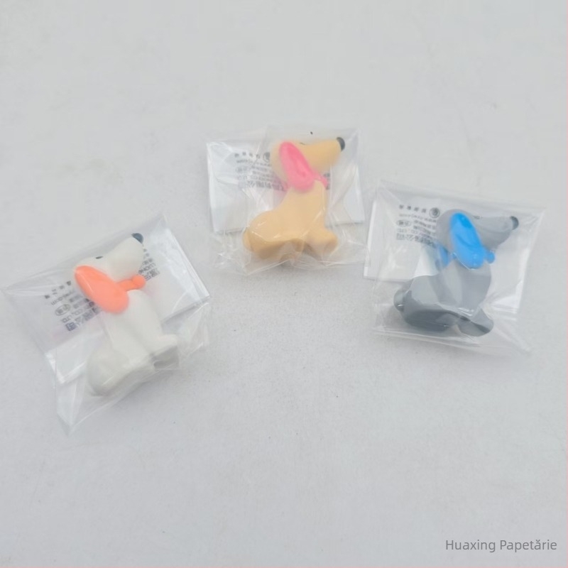 Double Leaves gumă de șters 3D detașabilă în formă de câine pentru elevi