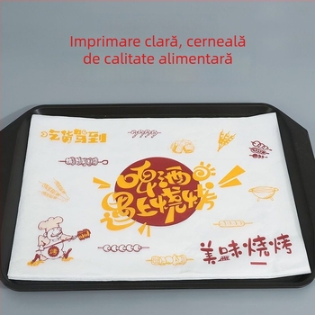 Hârtie de acoperire dreptunghiulară pentru grătar, suport pentru tavă, absorbant de ulei, hârtie de unică folosință pentru restaurante