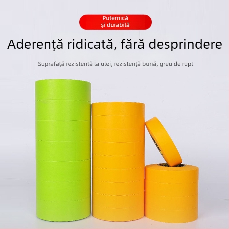 Bandă de mascare rezistentă la temperaturi pentru pereți exteriori, pentru vopsire și finisare a rosturilor; bandă de marcaj a culorilor și bandă de hârtie pentru mascare cu rupere ușoară