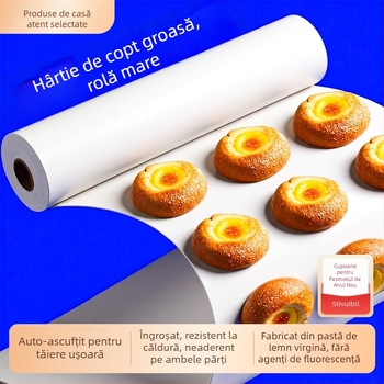 Hârtie de copt cu silicon pentru cuptor și Air Fryer, de calitate alimentară, hârtie absorbantă de grăsime, rolă de 20 m