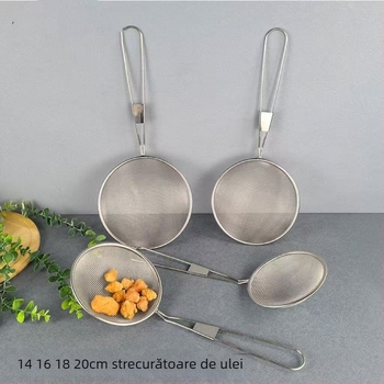 Lingură-filtru din oțel inoxidabil pentru lapte de soia și sucuri – sită ultra-fină, filtrare bucătărie, separator de ulei pentru oale fierbinți