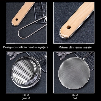 Lingură-filtru din oțel inoxidabil pentru lapte de soia și sucuri – sită ultra-fină, filtrare bucătărie, separator de ulei pentru oale fierbinți