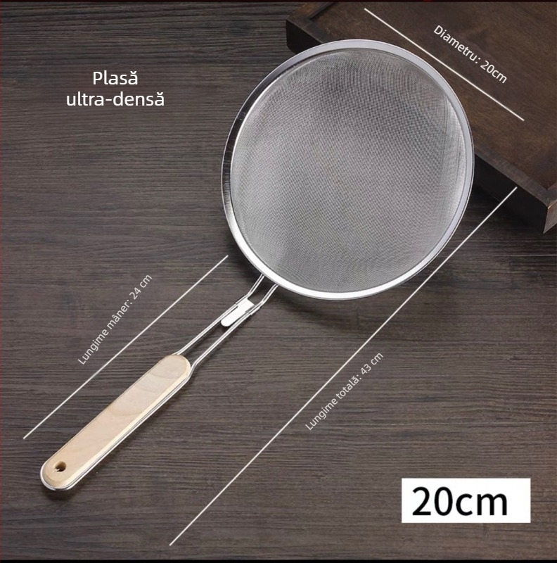 Lingură-filtru din oțel inoxidabil pentru lapte de soia și sucuri – sită ultra-fină, filtrare bucătărie, separator de ulei pentru oale fierbinți