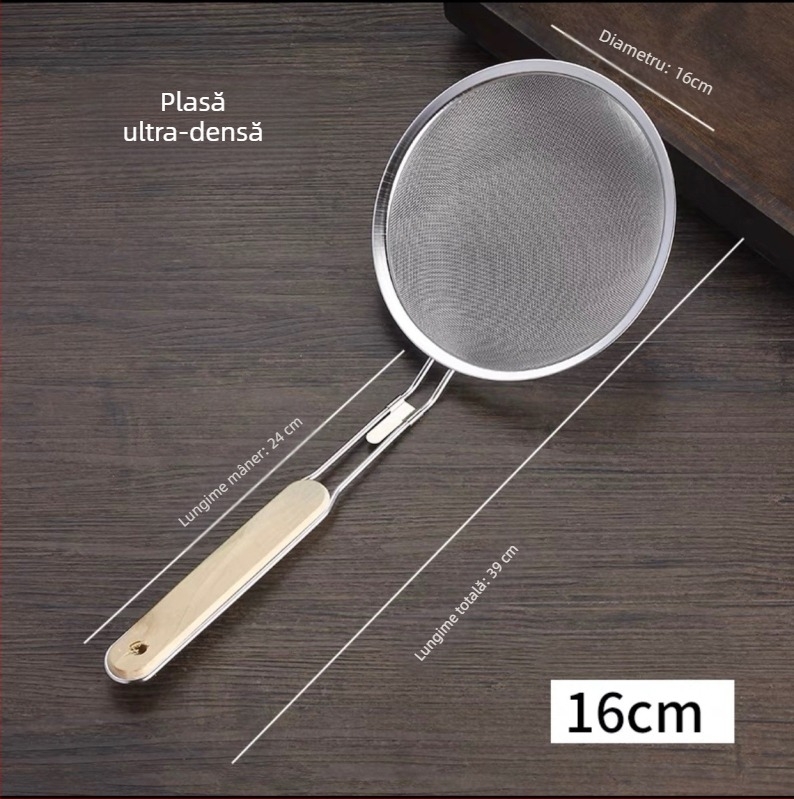 Lingură-filtru din oțel inoxidabil pentru lapte de soia și sucuri – sită ultra-fină, filtrare bucătărie, separator de ulei pentru oale fierbinți