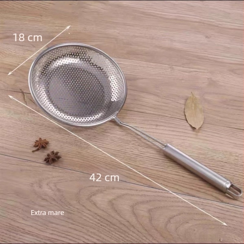 Lingură-filtru din oțel inoxidabil pentru lapte de soia și sucuri – sită ultra-fină, filtrare bucătărie, separator de ulei pentru oale fierbinți