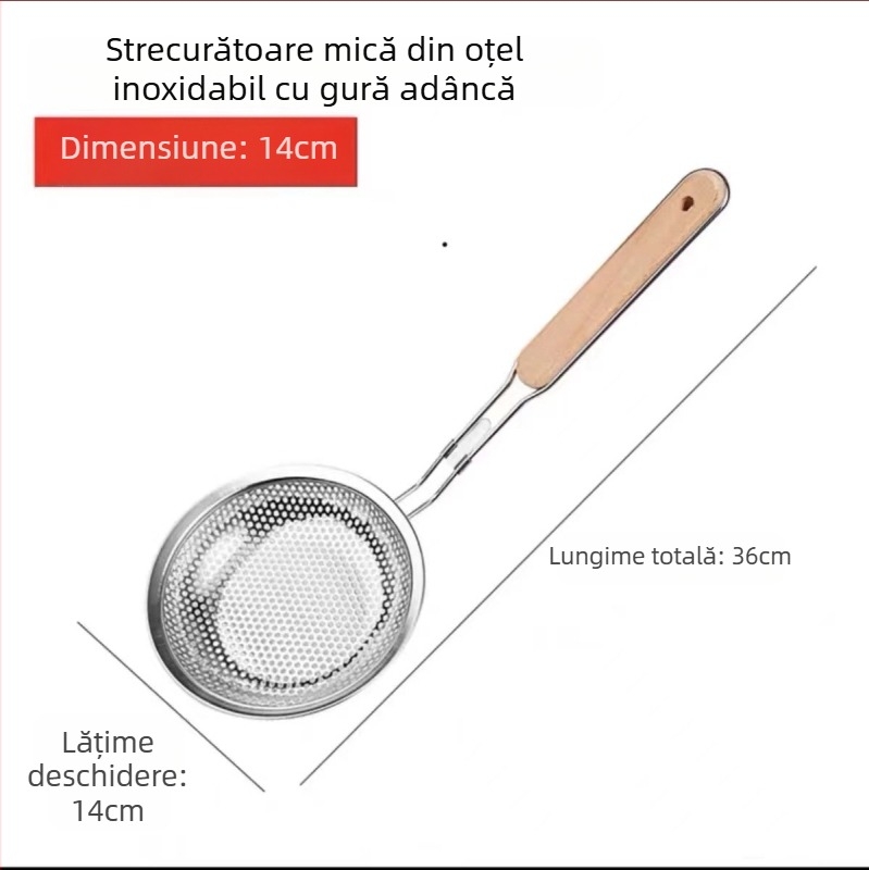Lingură-filtru din oțel inoxidabil pentru lapte de soia și sucuri – sită ultra-fină, filtrare bucătărie, separator de ulei pentru oale fierbinți
