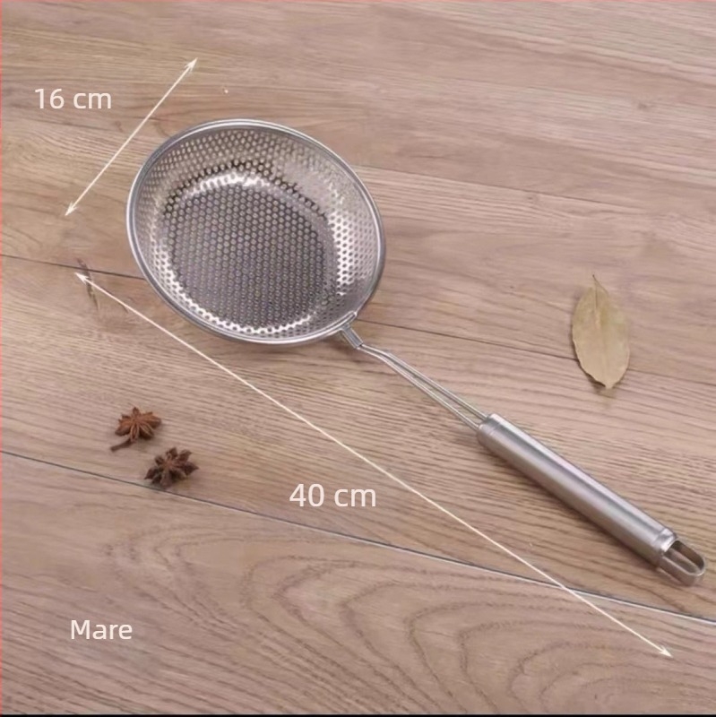 Lingură-filtru din oțel inoxidabil pentru lapte de soia și sucuri – sită ultra-fină, filtrare bucătărie, separator de ulei pentru oale fierbinți