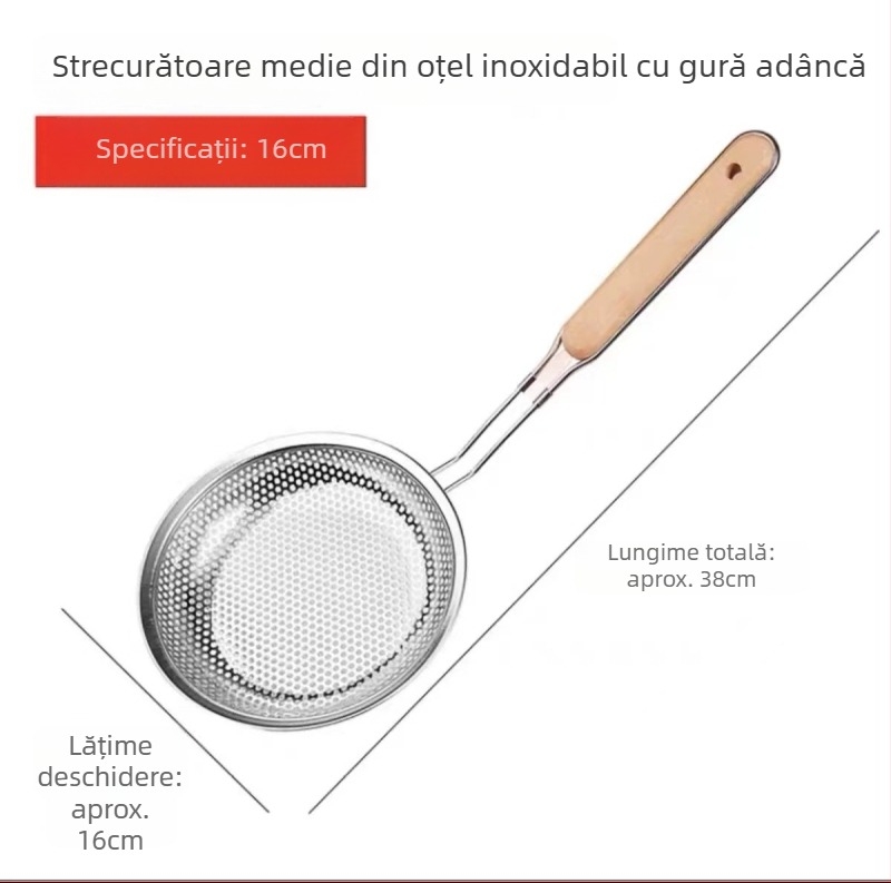 Lingură-filtru din oțel inoxidabil pentru lapte de soia și sucuri – sită ultra-fină, filtrare bucătărie, separator de ulei pentru oale fierbinți
