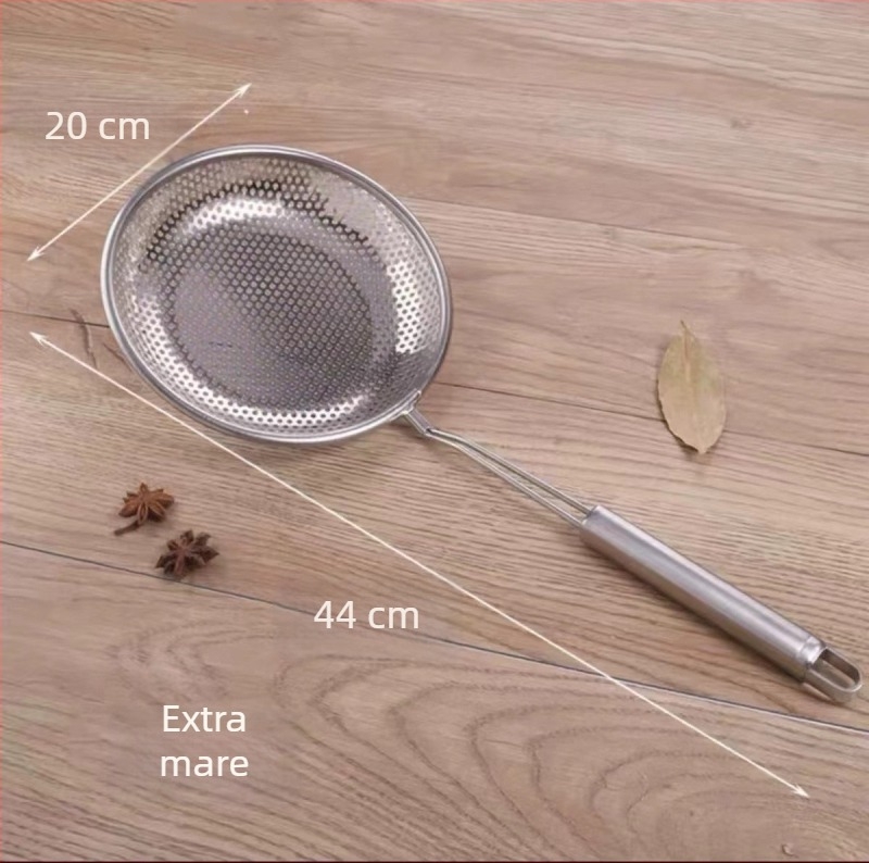 Lingură-filtru din oțel inoxidabil pentru lapte de soia și sucuri – sită ultra-fină, filtrare bucătărie, separator de ulei pentru oale fierbinți