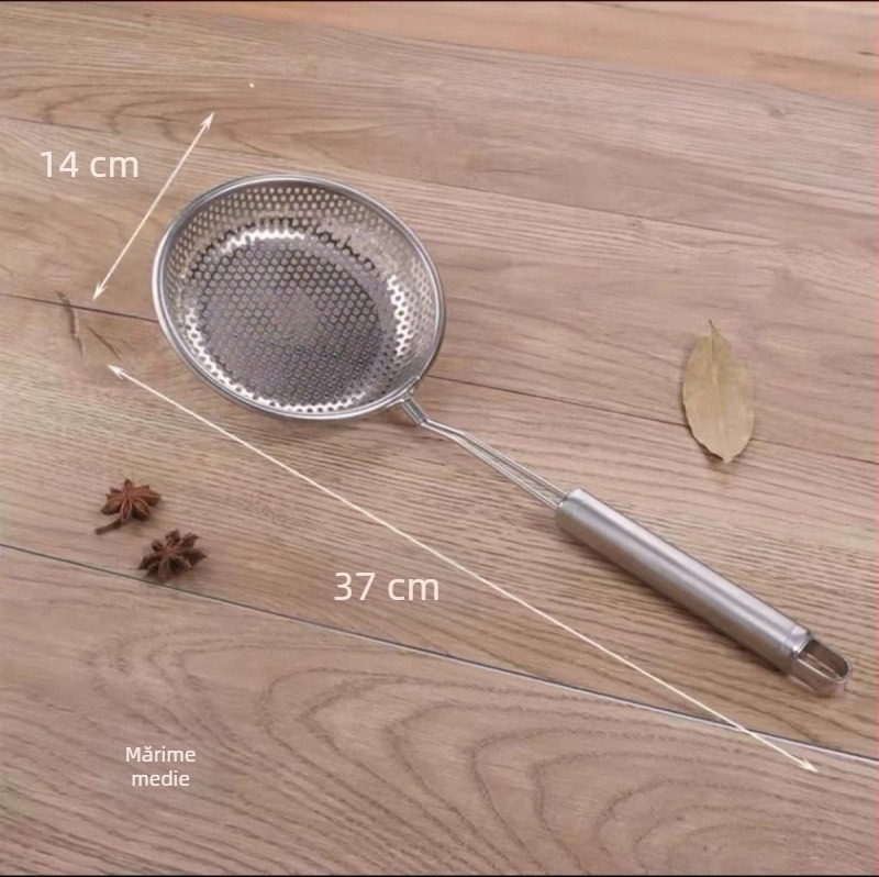 Lingură-filtru din oțel inoxidabil pentru lapte de soia și sucuri – sită ultra-fină, filtrare bucătărie, separator de ulei pentru oale fierbinți