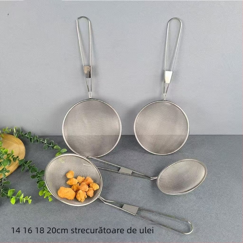 Lingură-filtru din oțel inoxidabil pentru lapte de soia și sucuri – sită ultra-fină, filtrare bucătărie, separator de ulei pentru oale fierbinți