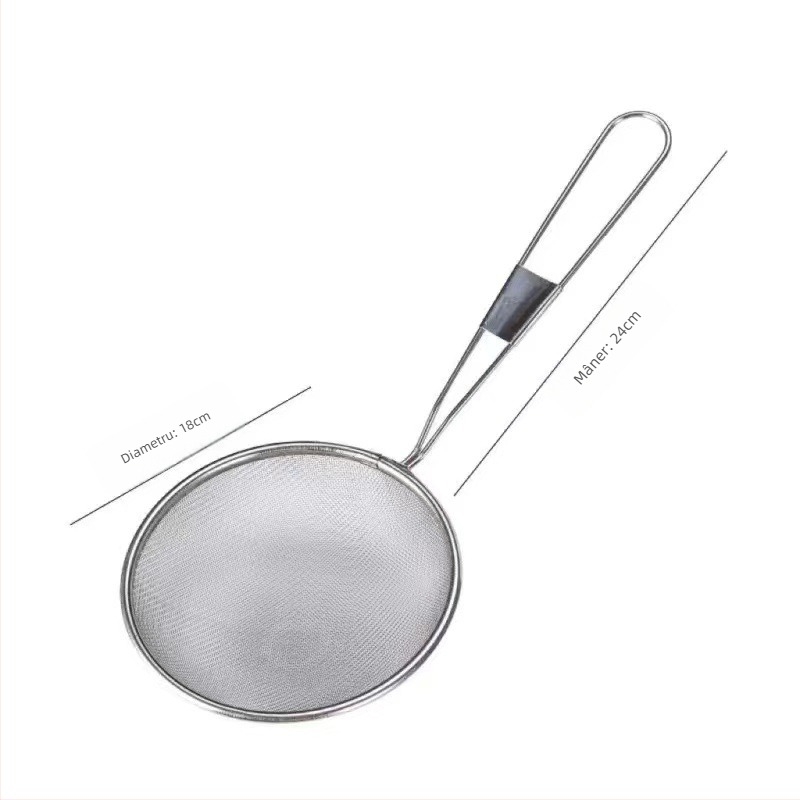 Lingură-filtru din oțel inoxidabil pentru lapte de soia și sucuri – sită ultra-fină, filtrare bucătărie, separator de ulei pentru oale fierbinți