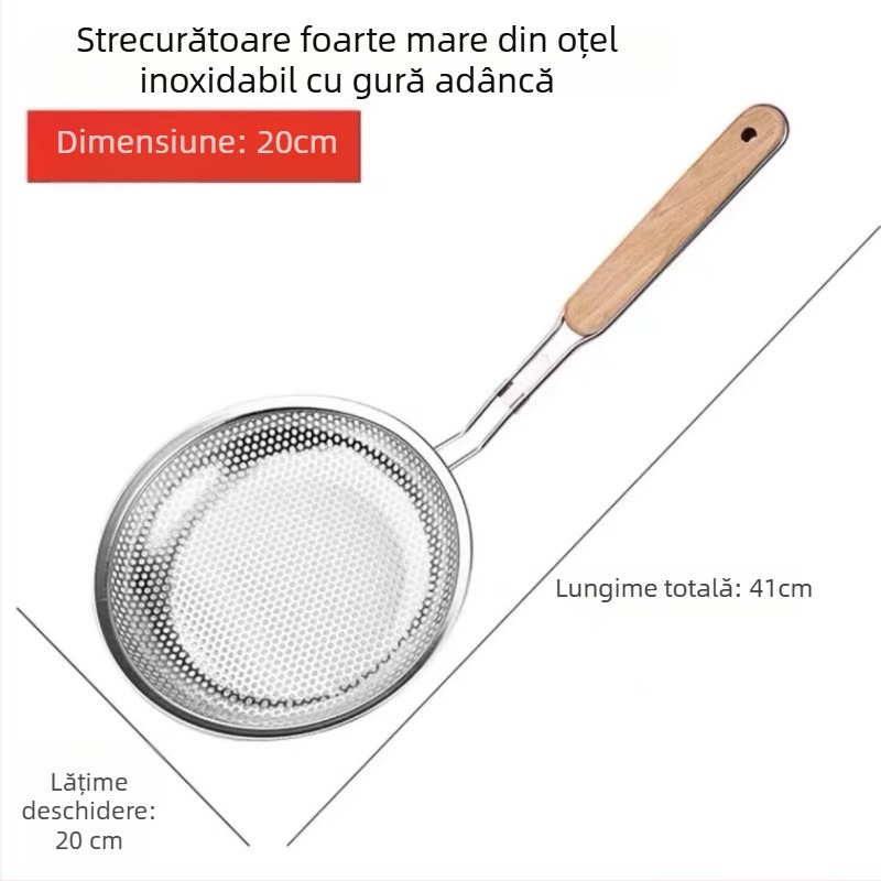 Lingură-filtru din oțel inoxidabil pentru lapte de soia și sucuri – sită ultra-fină, filtrare bucătărie, separator de ulei pentru oale fierbinți