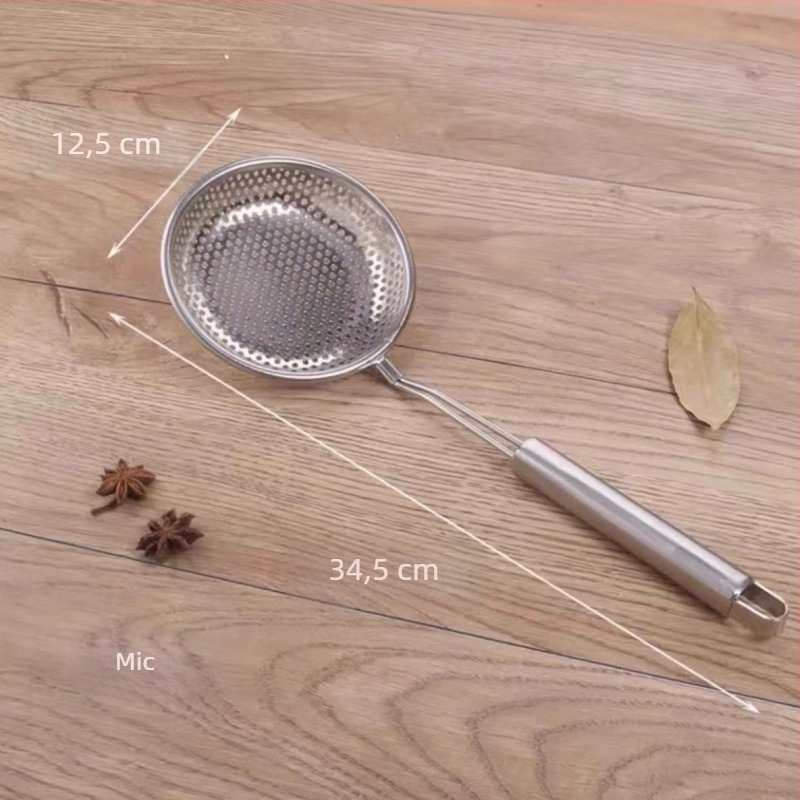Lingură-filtru din oțel inoxidabil pentru lapte de soia și sucuri – sită ultra-fină, filtrare bucătărie, separator de ulei pentru oale fierbinți