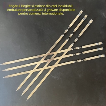 Grătar suspendat din oțel inoxidabil pentru grătar, frigărui rusești, oală de lut, frigărui de miel, frigărui plate, mari pentru export
