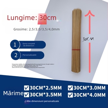 Frigărui din bambus carbonizat, 30 cm lungime, rezistente la temperaturi ridicate, pentru grătar și malatang.